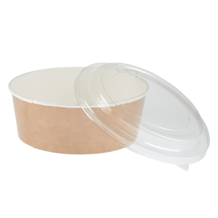 Colpac Recyclable Kraft Salad Pots With Lid Large 1300ml (150 Pack) Colpac