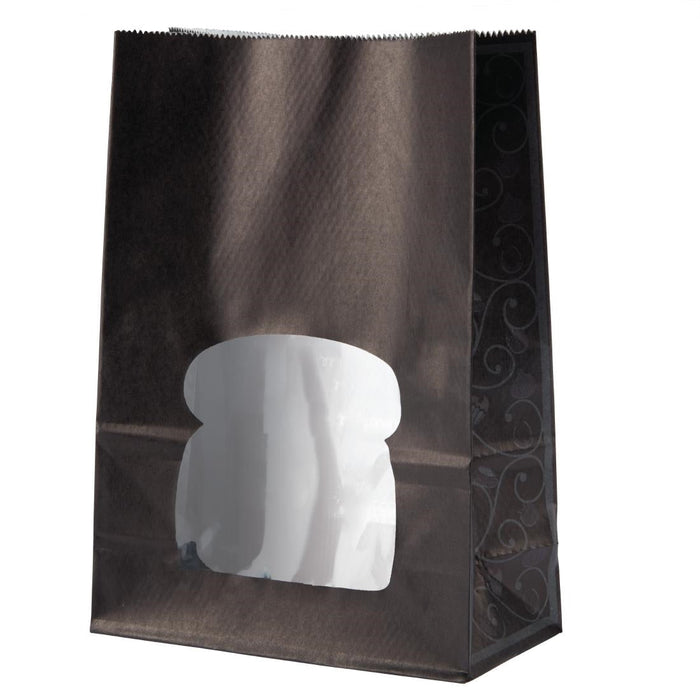 Colpac Recyclable Paper Sandwich Bags With Window Black (250 Pack) Colpac