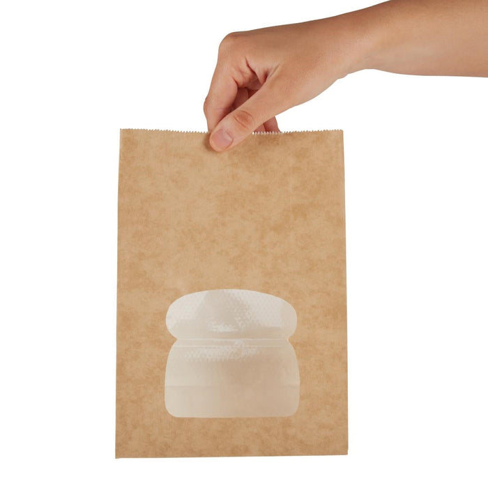 Colpac Recyclable Paper Sandwich Bags With Window Kraft (250 Pack) Colpac