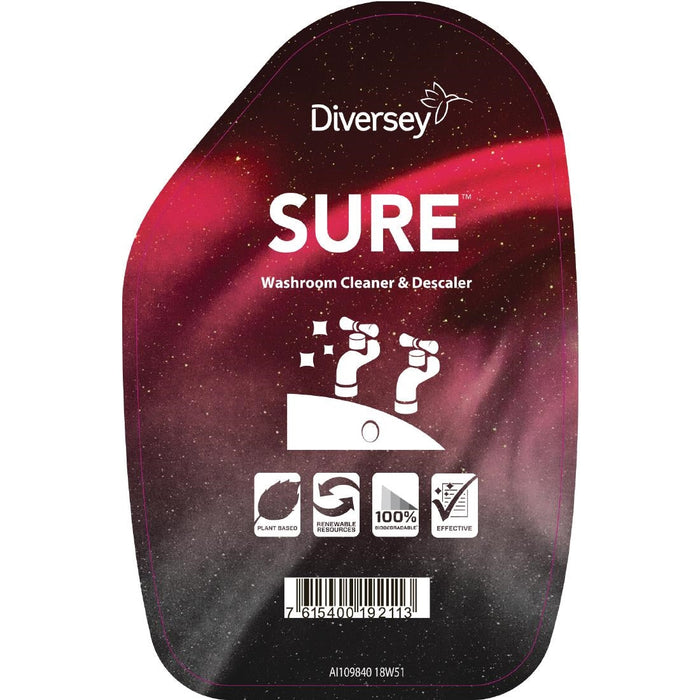 SURE Washroom Cleaner / Cleaner and Descaler Refill Bottles 750ml (6 Pack) Diversey