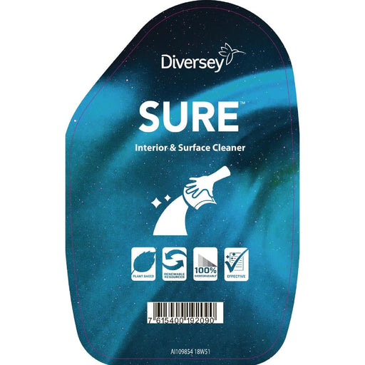 SURE Glass Cleaner / Interior and Surface Cleaner Refill Bottles 750ml (6 Pack) Diversey