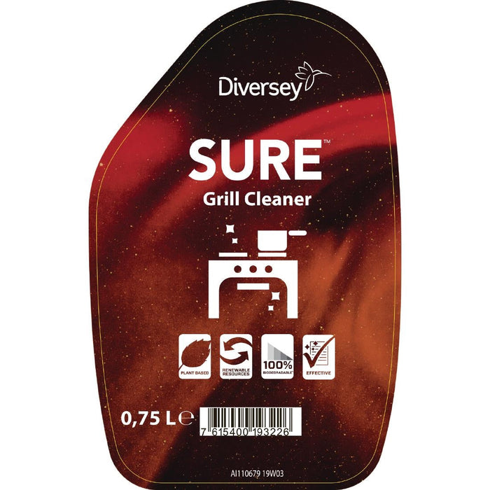 SURE Cleaner and Degreaser / Grill Cleaner Refill Bottles 750ml (6 Pack) Diversey