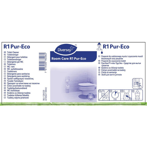Room Care R1 Pur-Eco Toilet Cleaner Refill Bottles 300ml (6 Pack) Diversey
