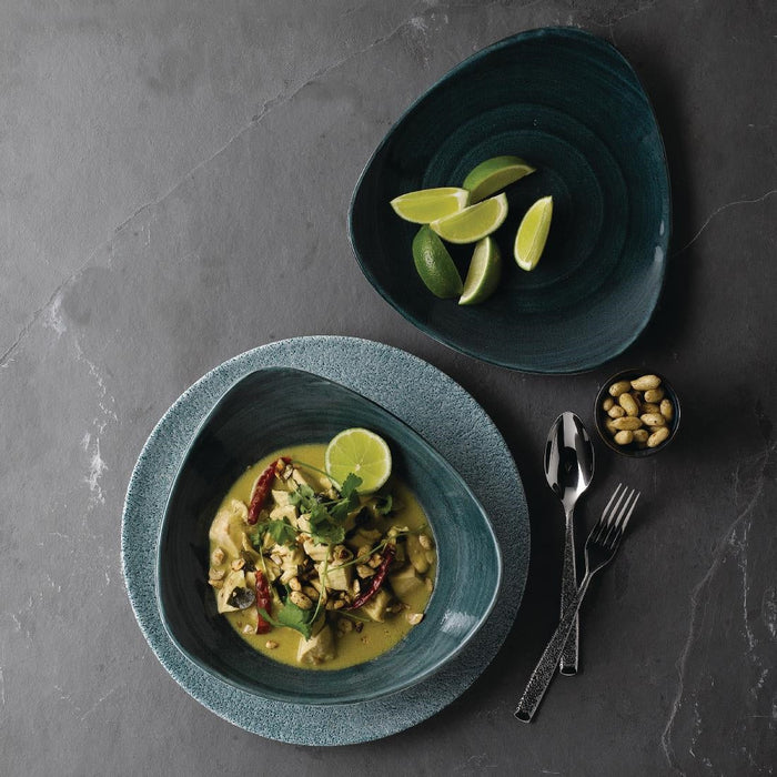 Churchill Stonecast Patina Triangular Plates Rustic Teal 229mm (12 Pack) Churchill