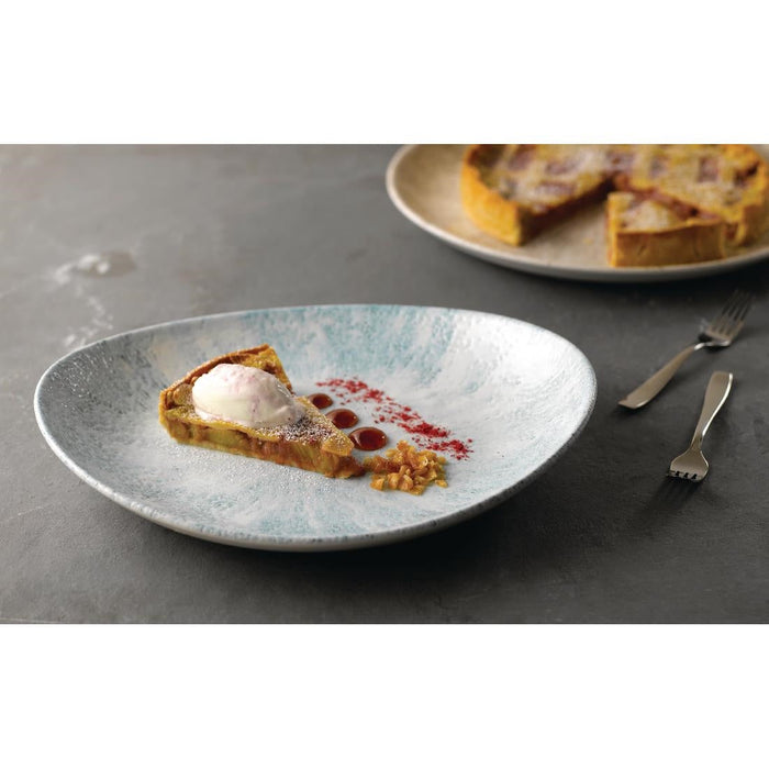 Churchill Stone Oval Coupe Plates Aquamarine 270 x 229mm (12 Pack) Churchill
