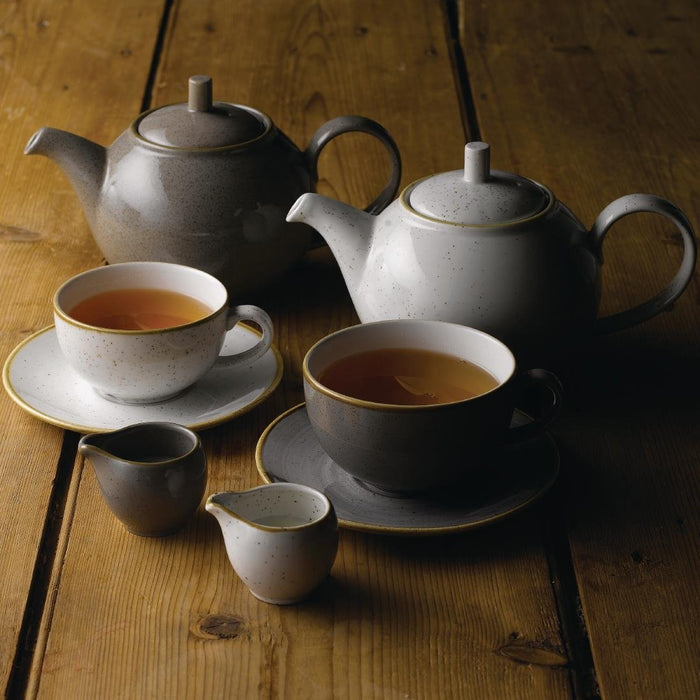 Churchill Stonecast Round Cappuccino Cup Peppercorn Grey 12oz Churchill