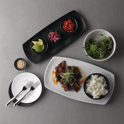 Churchill Menu Shades Caldera Rectangular Plates Chalk White 190 x 355mm Churchill