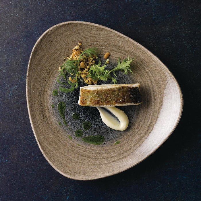 Churchill Stonecast Aqueous Deep Coupe Plates Bayou Taupe 281mm (12 Pack) Churchill