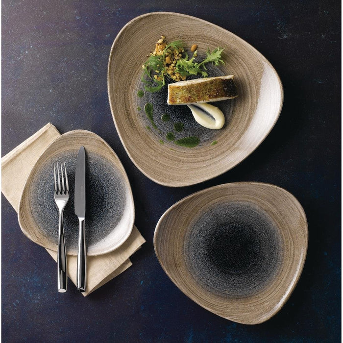 Churchill Stonecast Aqueous Triangular Plates Bayou Taupe 311mm (6 Pack) Churchill