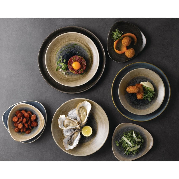 Churchill Stonecast Aqueous Triangular Plates Bayou Taupe 192mm (12 Pack) Churchill