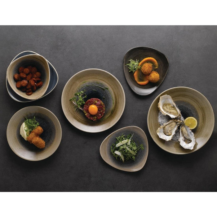 Churchill Stonecast Aqueous Triangular Bowls Bayou Taupe 13oz 185mm (12 Pack) Churchill