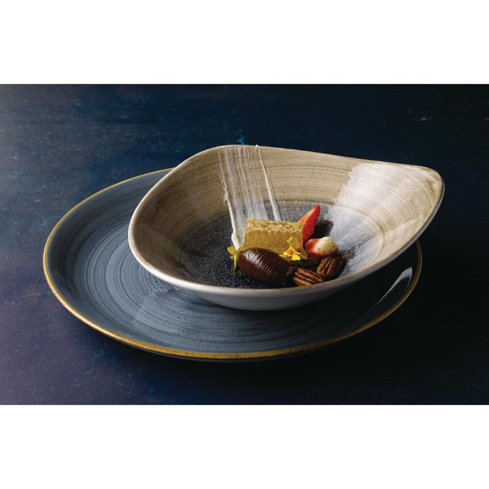 Churchill Stonecast Aqueous Triangular Bowls Bayou Taupe 21oz 235mm (12 Pack) Churchill