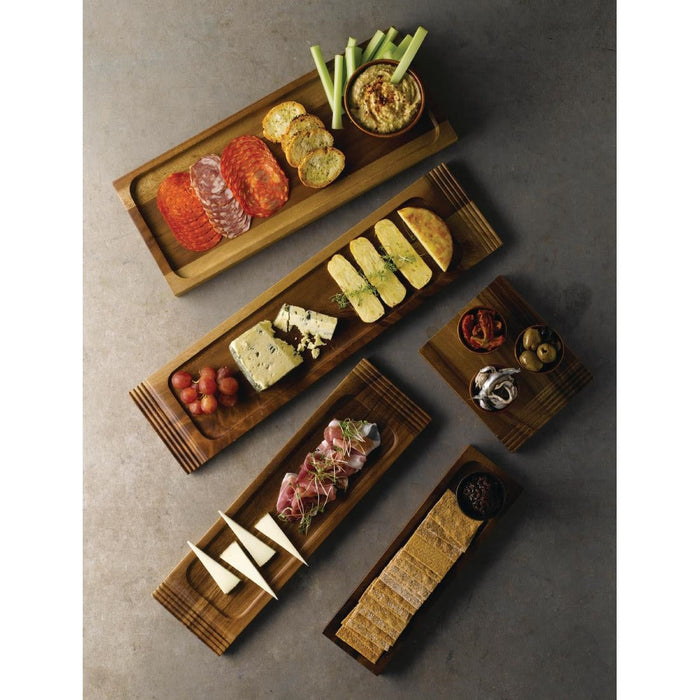 Churchill Alchemy Wood Single Handled Boards 177 x 142mm (4 Pack) Churchill