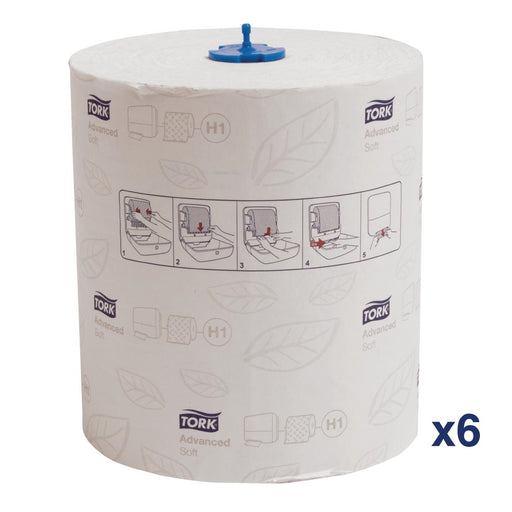 White. 2-Ply. Roll Length: 150m. Pack Quantity: 6