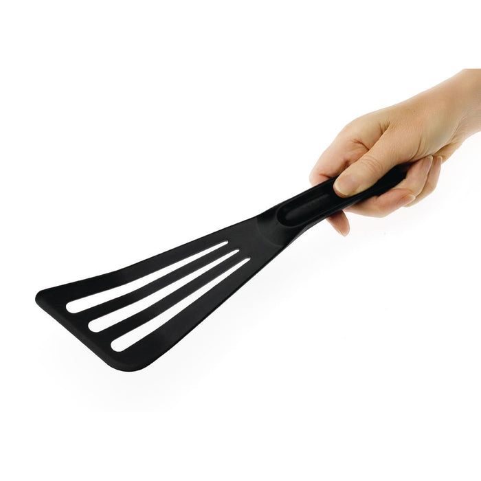 Matfer Bourgeat Pelton Exoglass Slotted Spatula 30cm Black Matfer Bourgeat