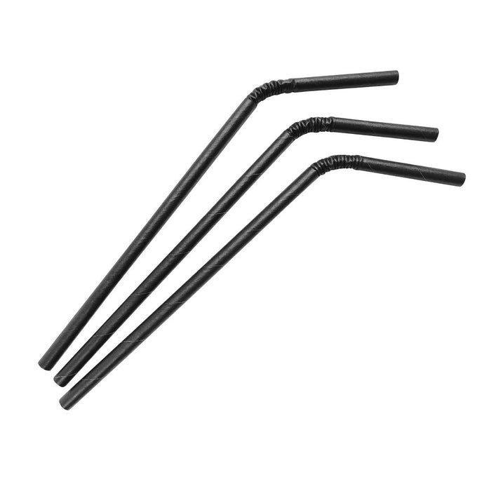 Fiesta Compostable Bendy Paper Straws Black (250 Pack) Fiesta Compostable