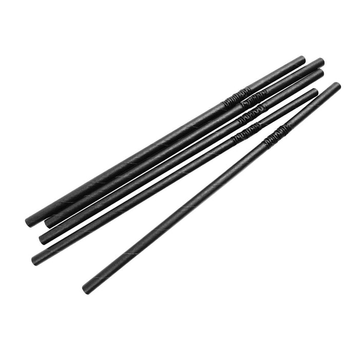 Fiesta Compostable Bendy Paper Straws Black (250 Pack) Fiesta Compostable