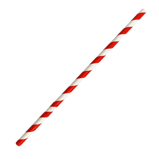 Fiesta Compostable Bendy Paper Straws Red Stripes (250 Pack) Fiesta Compostable