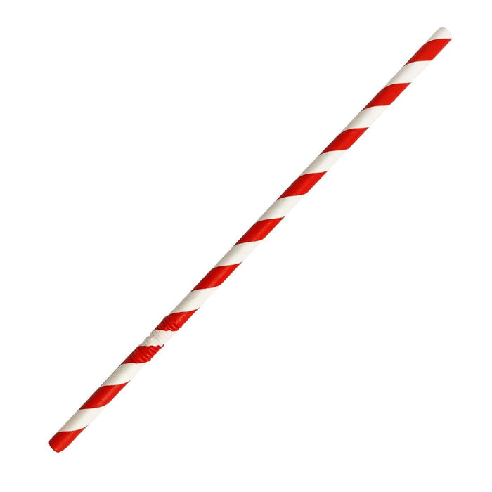 Fiesta Compostable Bendy Paper Straws Red Stripes (250 Pack) Fiesta Compostable