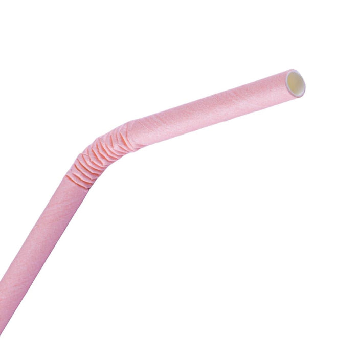 Fiesta Compostable Bendy Paper Straws Pink (250 Pack) Fiesta Compostable