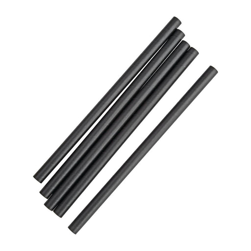 Fiesta Compostable Paper Smoothie Straws Black (250 Pack) Fiesta Compostable