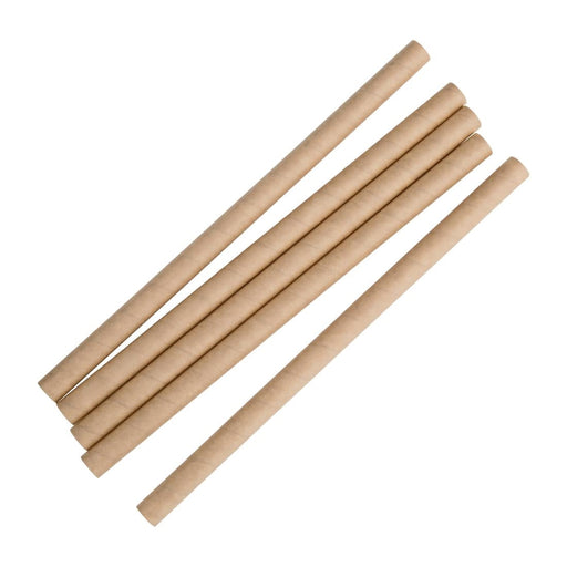 Fiesta Compostable Paper Smoothie Straws Kraft (250 Pack) Fiesta Compostable