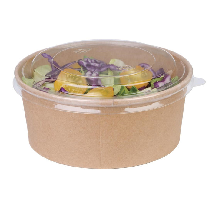 Fiesta Compostable Round Kraft Salad Bowls 750ml / 26oz (300 Pack) Fiesta Compostable