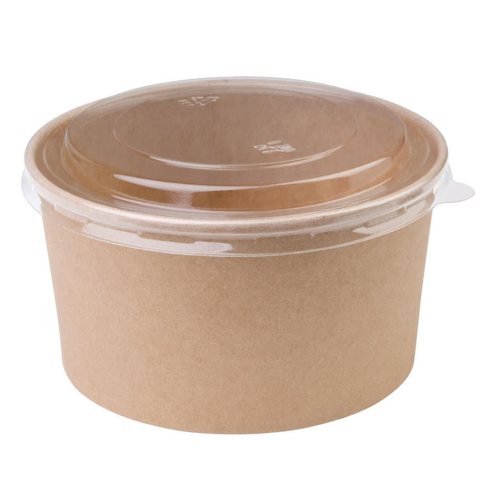 Fiesta Compostable Round Kraft Salad Bowls 1000ml / 35oz (300 Pack) Fiesta Compostable