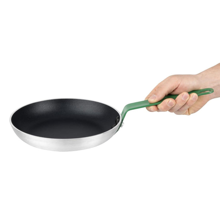 Hygiplas Aluminium Non-stick Teflon Platinum Plus Frying Pan Green Handle 24cm Hygiplas