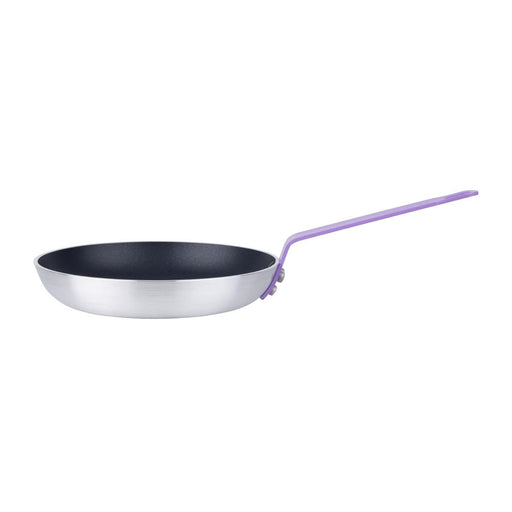 Hygiplas Aluminium Non-Stick Teflon Platinum Plus Frying Pan with Purple Handle 24cm Hygiplas