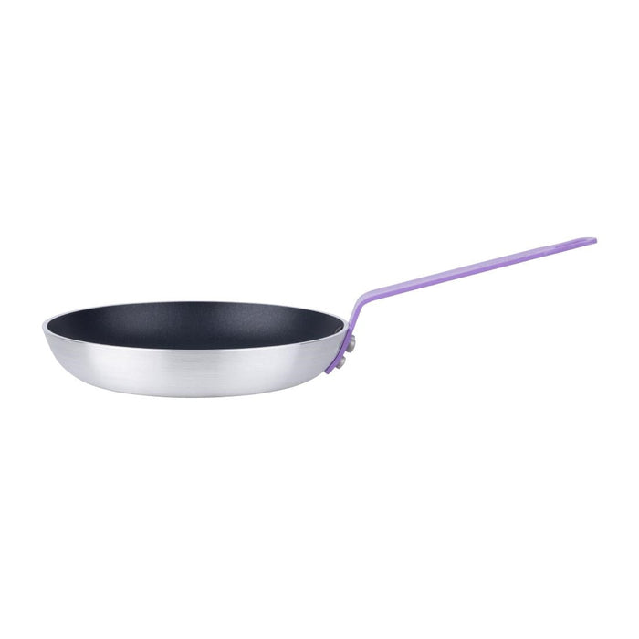 Hygiplas Aluminium Non-Stick Teflon Platinum Plus Frying Pan with Purple Handle 24cm Hygiplas