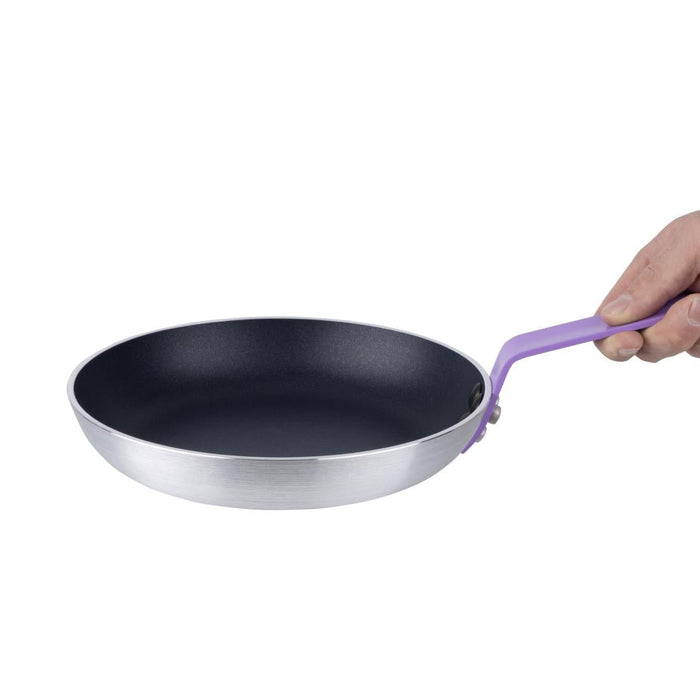 Hygiplas Aluminium Non-Stick Teflon Platinum Plus Frying Pan with Purple Handle 24cm Hygiplas