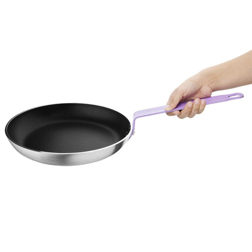 Hygiplas Aluminium Non-stick Teflon Platinum Plus Frying Pan with Purple Handle 28cm Hygiplas