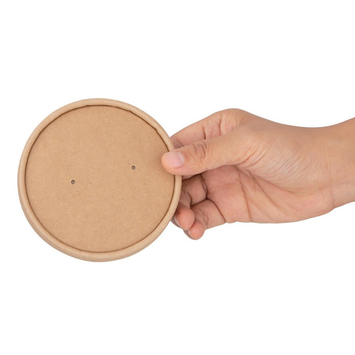 Fiesta Compostable Paper Soup Container Lids 98mm (500 Pack) Fiesta Compostable