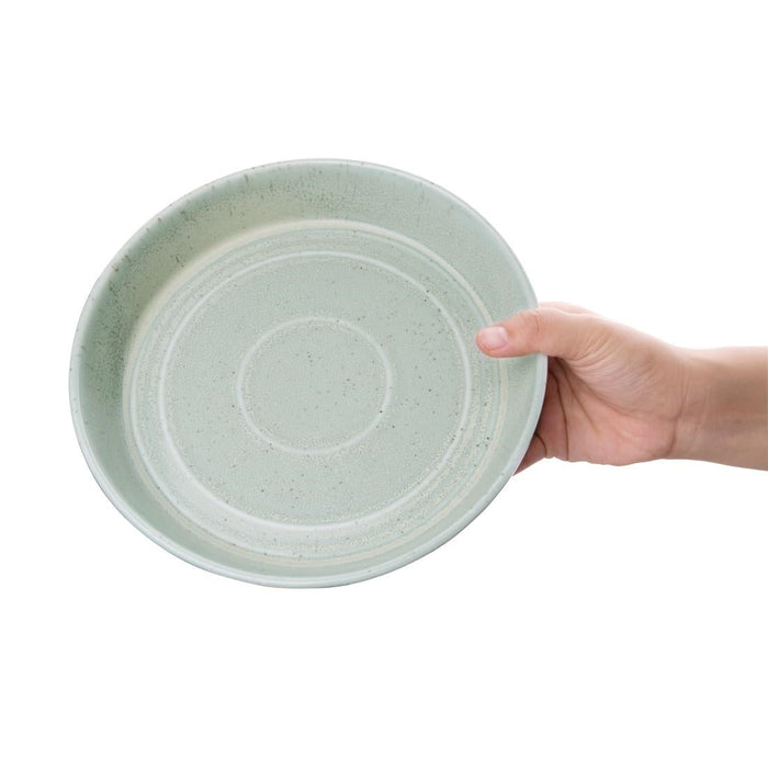 Olympia Cavolo Flat Round Bowls Spring Green 220mm (4 Pack) Olympia