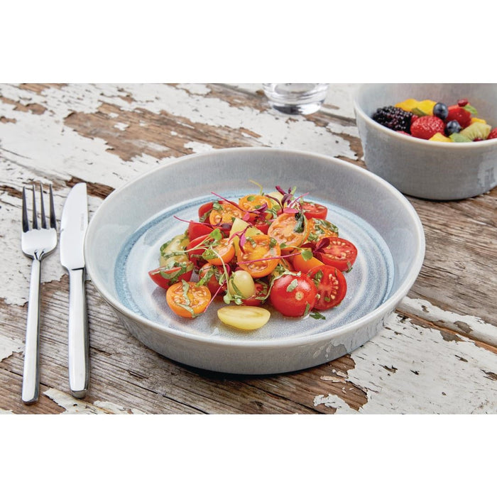 Olympia Cavolo Flat Round Bowls Ice Blue 143mm (6 Pack) Olympia