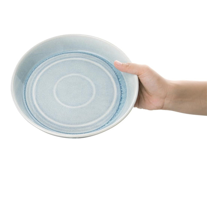 Olympia Cavolo Flat Round Bowls Ice Blue 220mm (4 Pack) Olympia