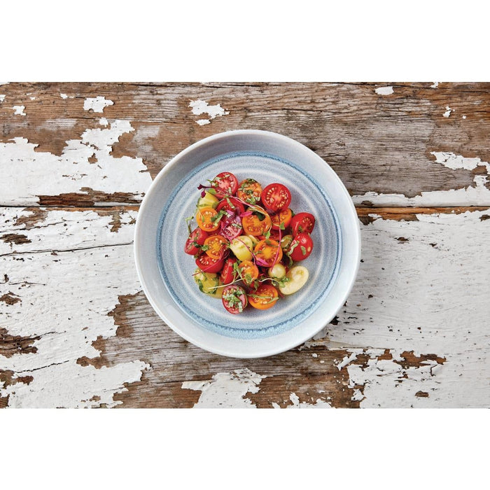 Olympia Cavolo Flat Round Bowls Ice Blue 220mm (4 Pack) Olympia