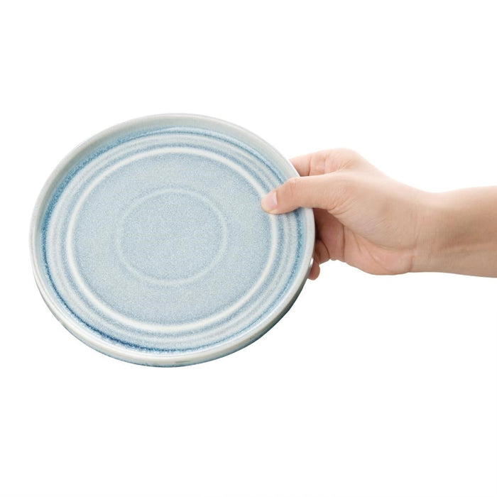 Olympia Cavolo Flat Round Plates Ice Blue 180mm (6 Pack) Olympia