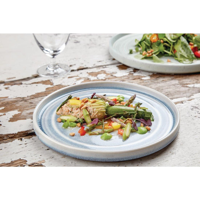 Olympia Cavolo Flat Round Plates Ice Blue 220mm (6 Pack) Olympia