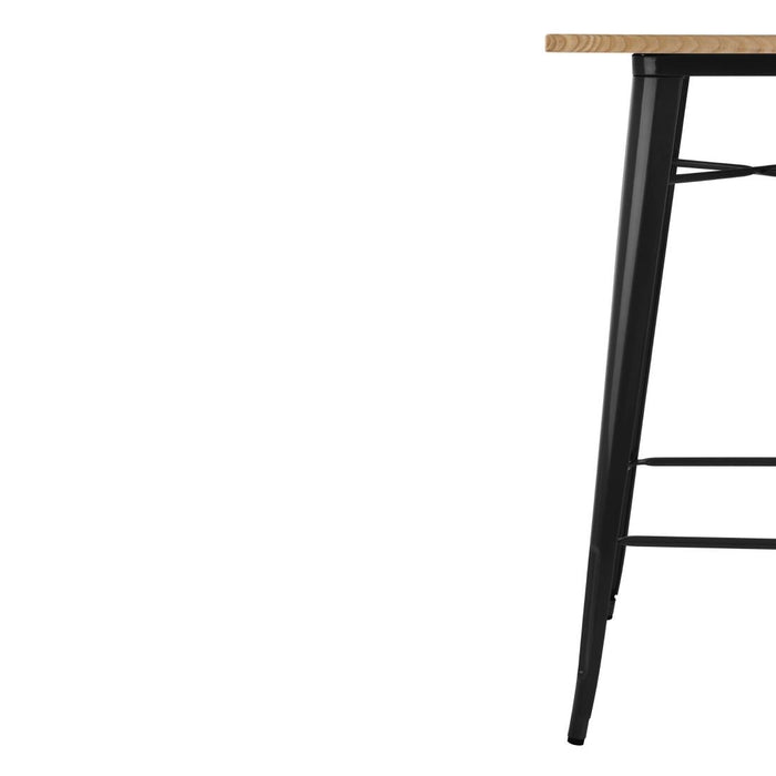Bolero Bistro Bar Table with Wooden Top Black Bolero