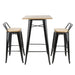 Bolero Bistro Bar Table with Wooden Top Black Bolero