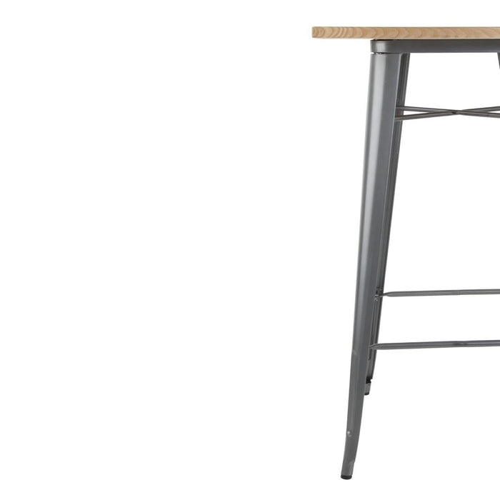 Bolero Bistro Bar Table with Wooden Top Gun Metal Bolero