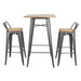 Bolero Bistro Bar Table with Wooden Top Gun Metal Bolero