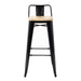 Bolero Bistro Backrest High Stools with Wooden Seat Pad Black (4 Pack) Bolero