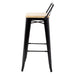 Bolero Bistro Backrest High Stools with Wooden Seat Pad Black (4 Pack) Bolero