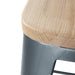 Bolero Bistro Backrest High Stools with Wooden Seat Pad Gun Metal (4 Pack) Bolero