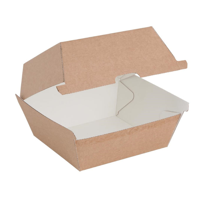 Fiesta Compostable Kraft Burger Boxes Small 105mm (200 Pack) Fiesta Compostable