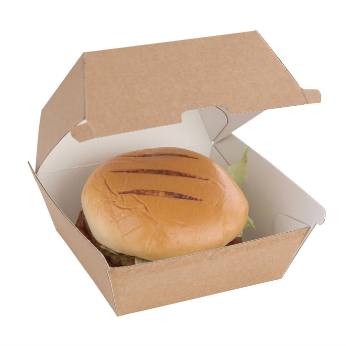 Fiesta Compostable Kraft Burger Boxes Small 105mm (200 Pack) Fiesta Compostable