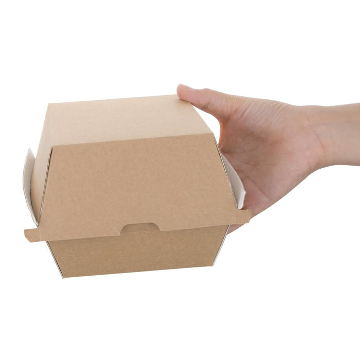 Fiesta Compostable Kraft Burger Boxes Large 112mm (150 Pack) Fiesta Compostable
